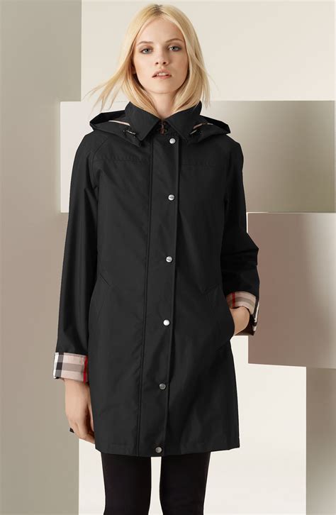 burberry brit black rain coat|classic burberry raincoat for women.